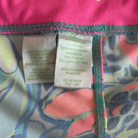 Lilly Pulitzer Weekender Cropped Luxletic Leggings Seaside Aqua Breezy Babe M - Picture 14 of 17